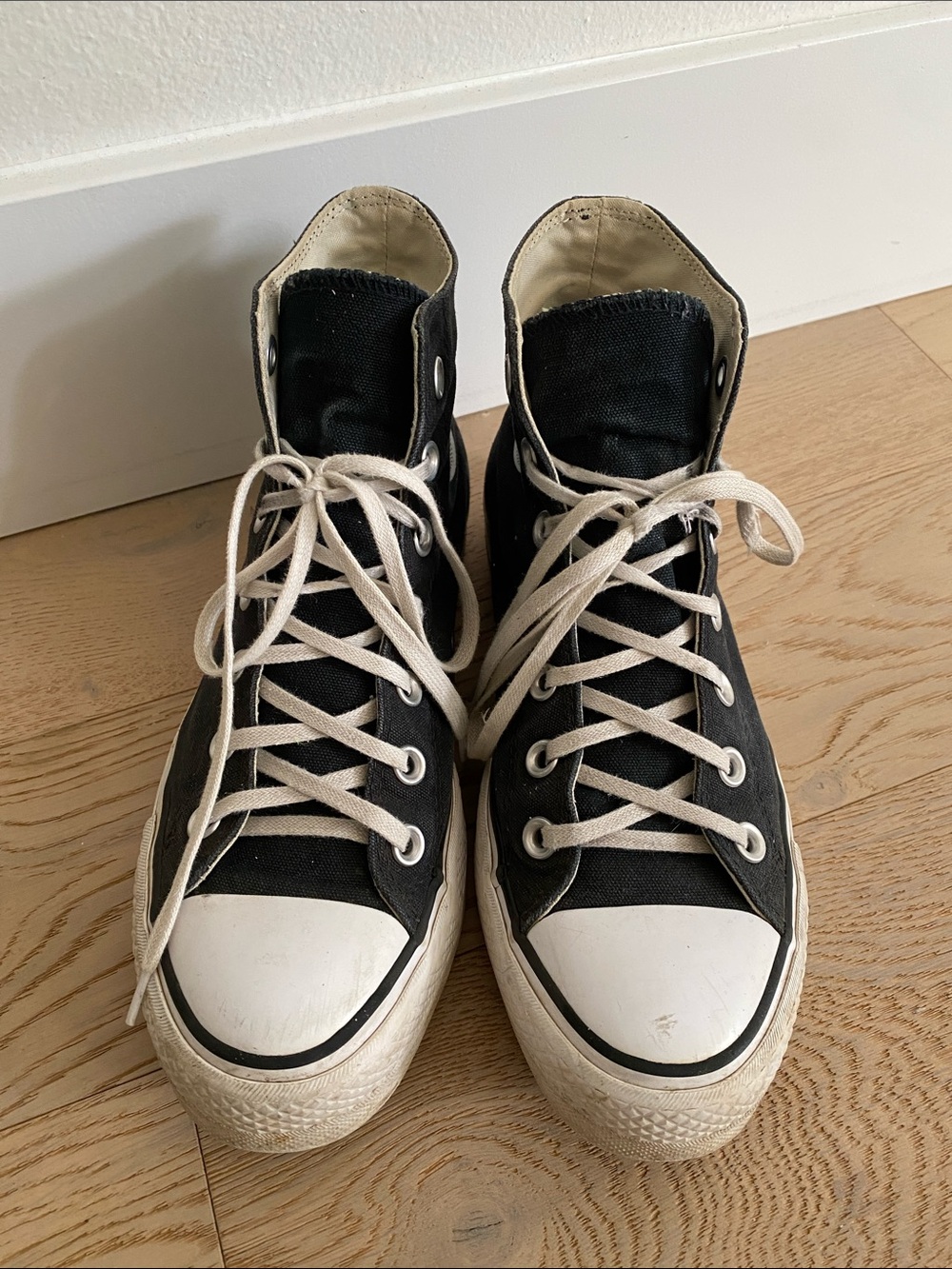 Converse Black and White High-Top Sneakers - Picture 1 of 10